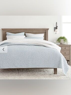 Pottery barn pickstitch Wheaton cotton reversible sham standard pillow tan white